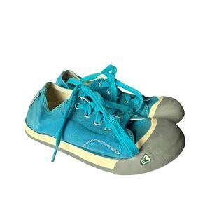 Keen Boys Size 2 Blue Coronado Canvas Lace Up Vulcanized Sneakers Outdoors